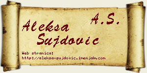 Aleksa Šujdović vizit kartica